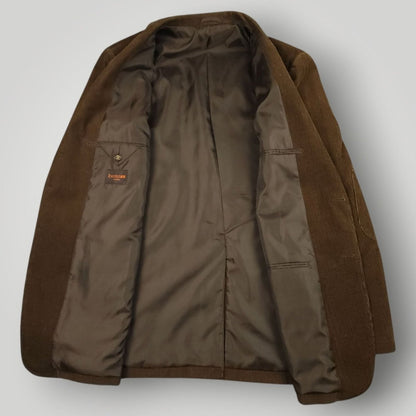 Bossini Elbow Patch Pocket Wide Lapel Relaxed Fit Corduroy Jacket 40R