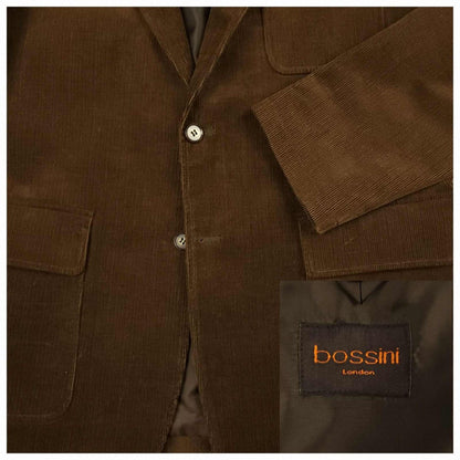 Bossini Elbow Patch Pocket Wide Lapel Relaxed Fit Corduroy Jacket 40R