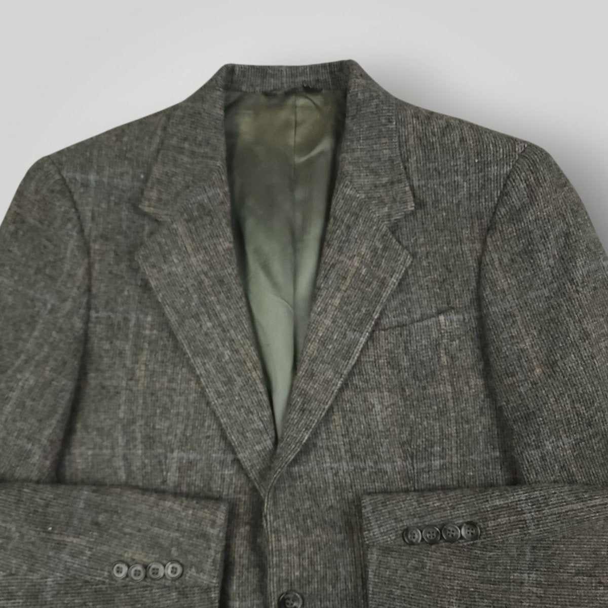 Vintage 80s Slim Fit Tropical Wool Prince of Wales Check Sport Coat 38S