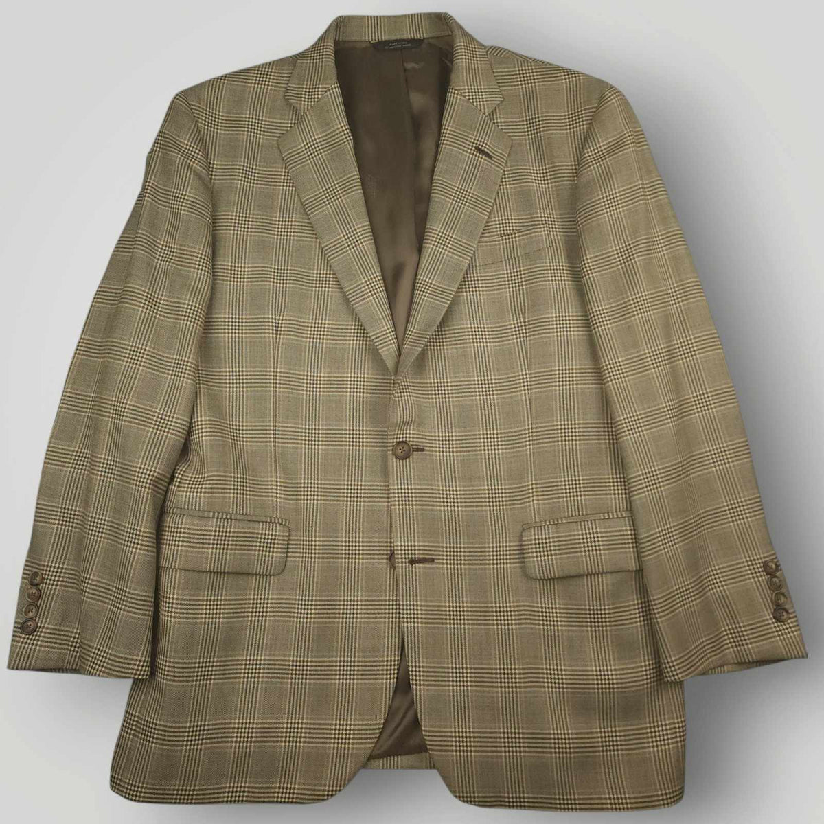 Brooks Brothers 1818 Madison Saxxon Wool Glen Check Plaid Modern Fit Sport Coat 42R