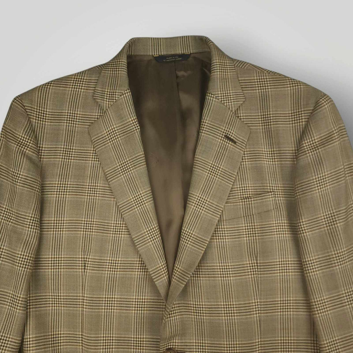 Brooks Brothers 1818 Madison Saxxon Wool Glen Check Plaid Modern Fit Sport Coat 42R