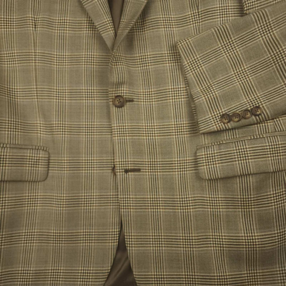 Brooks Brothers 1818 Madison Saxxon Wool Glen Check Plaid Modern Fit Sport Coat 42R