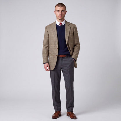 Brooks Brothers 1818 Madison Saxxon Wool Glen Check Plaid Modern Fit Sport Coat 42R