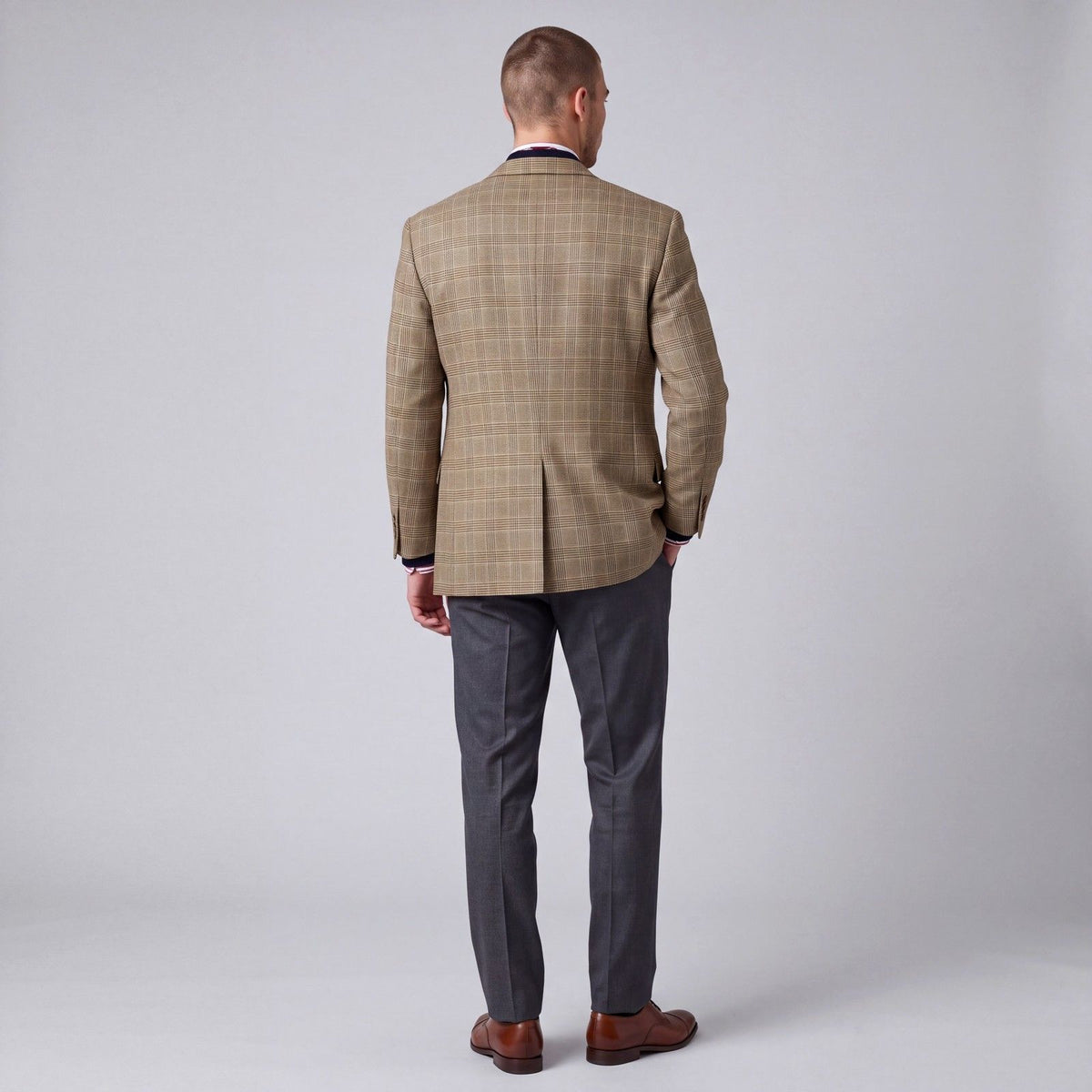 Brooks Brothers 1818 Madison Saxxon Wool Glen Check Plaid Modern Fit Sport Coat 42R