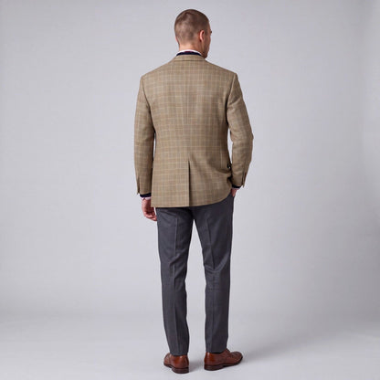 Brooks Brothers 1818 Madison Saxxon Wool Glen Check Plaid Modern Fit Sport Coat 42R