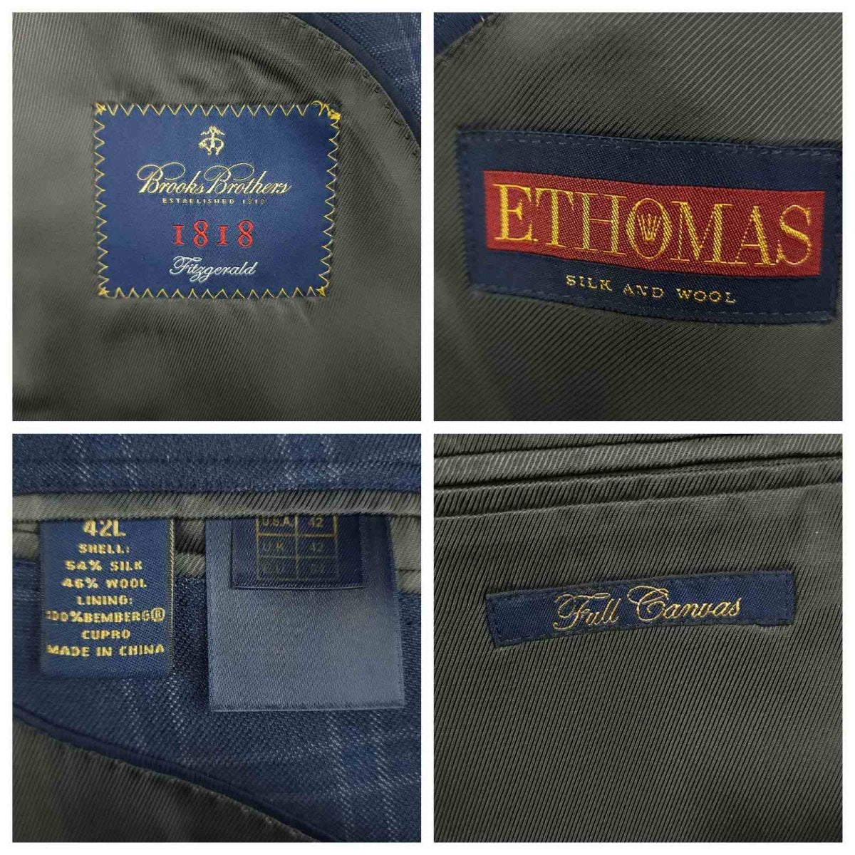 Brooks Brothers 1818 Fitzgerald E Thomas Silk Wool Plaid Sport Coat 42L