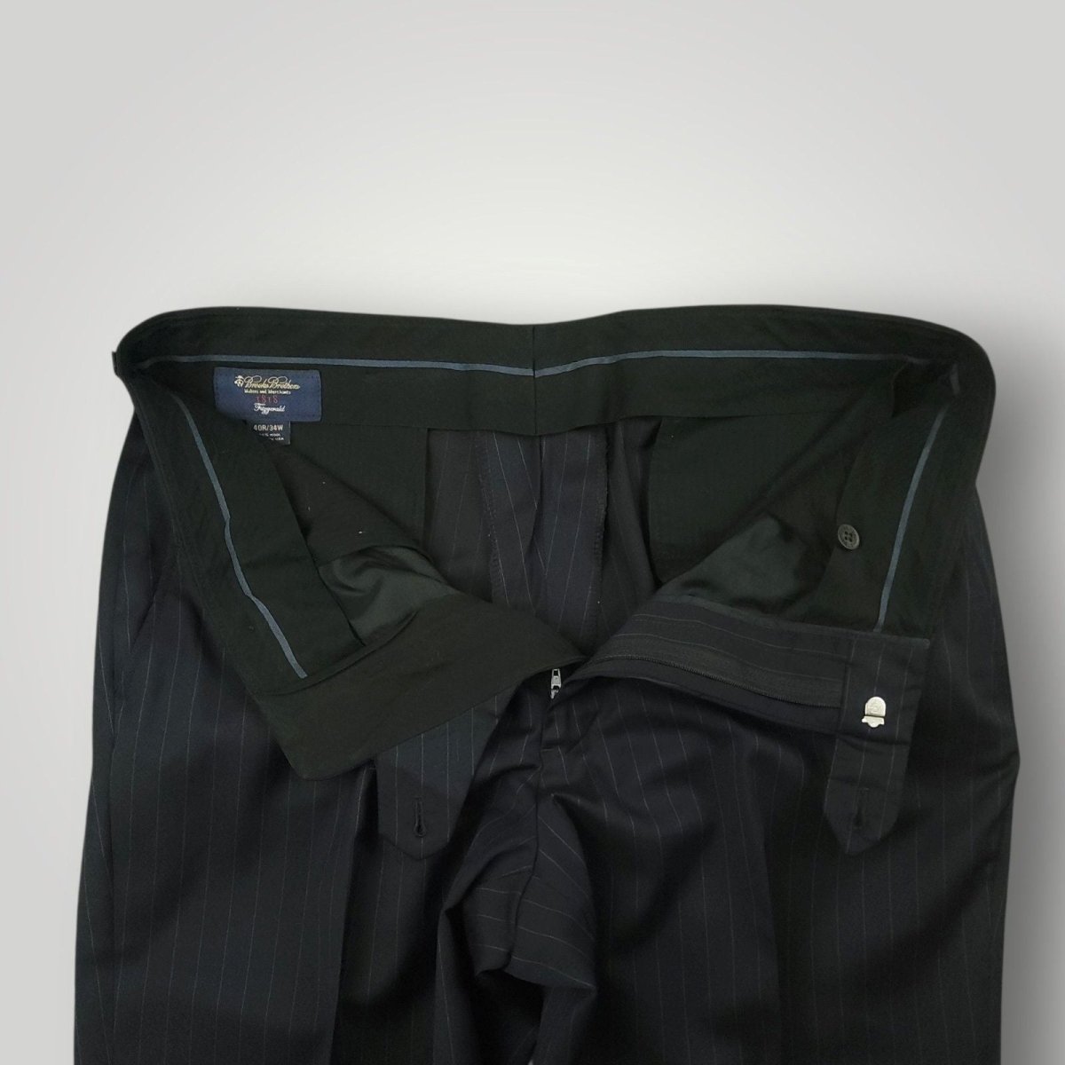 Brooks Brothers 1818 Makers Fitzgerald Estrato Wool Pinstripe Suit 40R/34S
