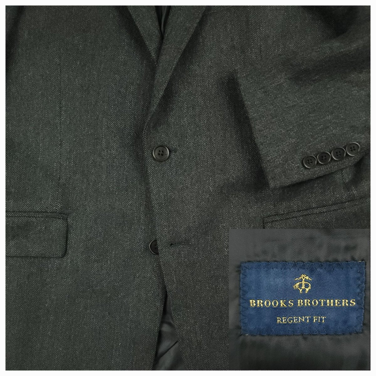 Regent Fit Herringbone Wool Sport Coat 40R