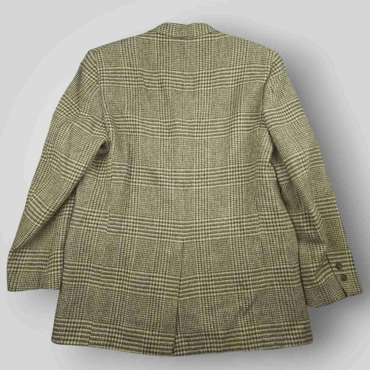 Vintage 70s Brooks Brothers Brooks Tweed Shetland 3 Roll 2 Prince of Wales Check Sack Jacket 44L