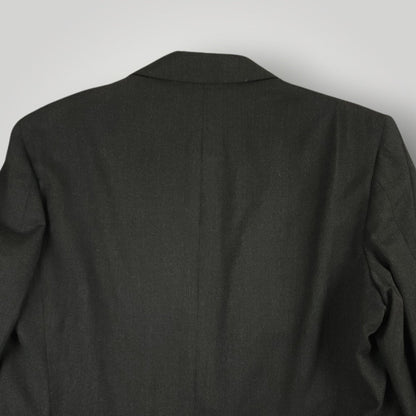 Rear shoulder detail of vintage Brooks Brothers sack jacket showing wool fabric texture