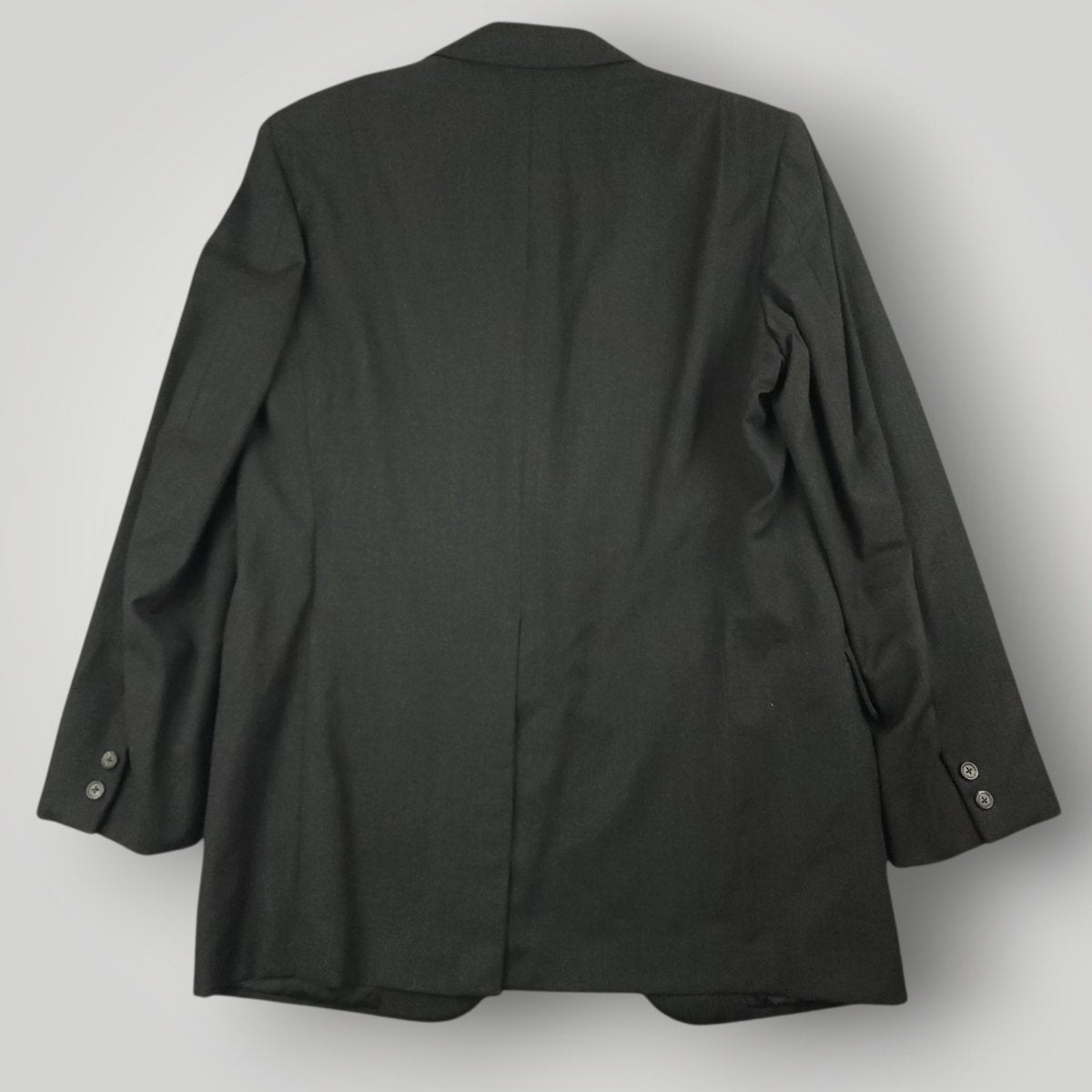 Rear view of vintage Brooks Brothers sack jacket showing classic hook vent construction