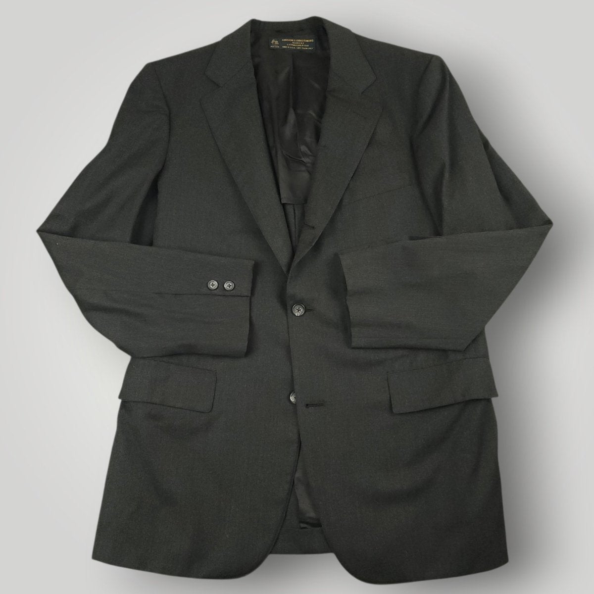 Vintage Brooks Brothers Makers sack jacket in charcoal wool with classic ivy tailoring