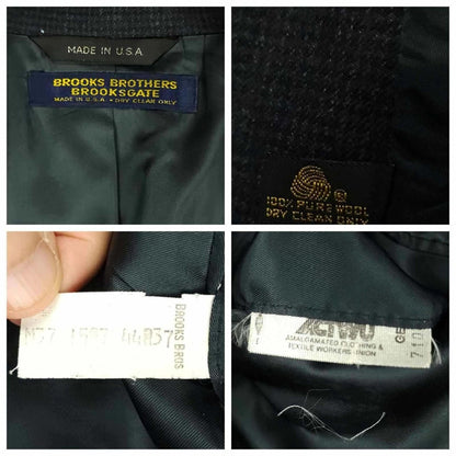 Vintage Brooks Brothers Brooksgate Wool 2 PC Wide Lapel Micro Dot Suit 44R/35S