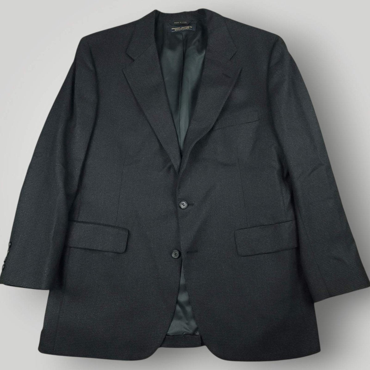 Vintage Brooks Brothers Brooksgate Wool 2 PC Wide Lapel Micro Dot Suit 44R/35S