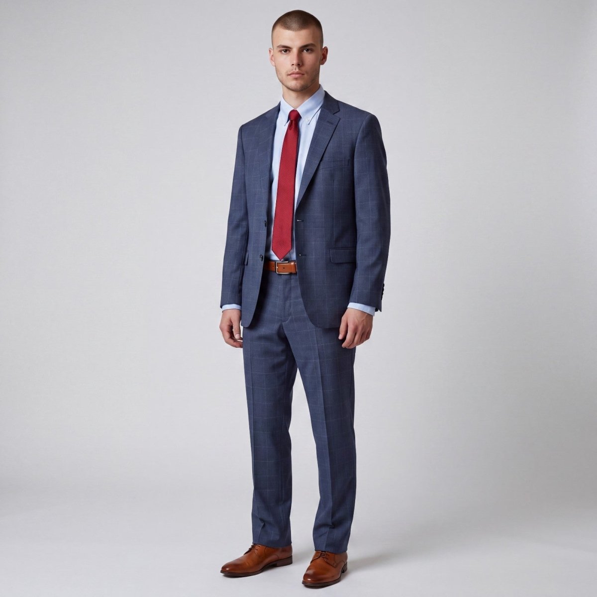 Calvin Klein Slim Fit Wool Blend Prince of Wales Check Suit 44R/35R
