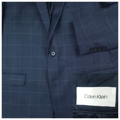 Slim Fit Wool Blend Prince of Wales Check Suit 44R/35R