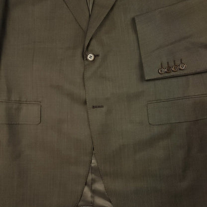 Canali Wool Mohair 2 Pc Wide Lapel Suit 44S/38S Olive Brown