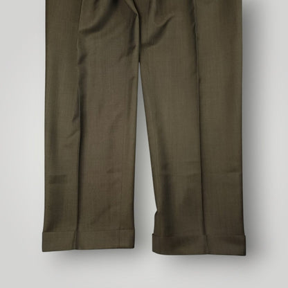 Canali Wool Mohair 2 Pc Wide Lapel Suit 44S/38S Olive Brown