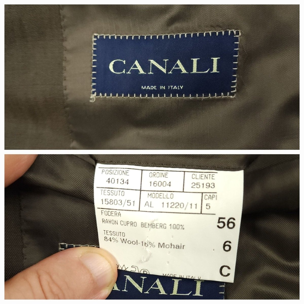 Canali Wool Mohair 2 Pc Wide Lapel Suit 44S/38S Olive Brown