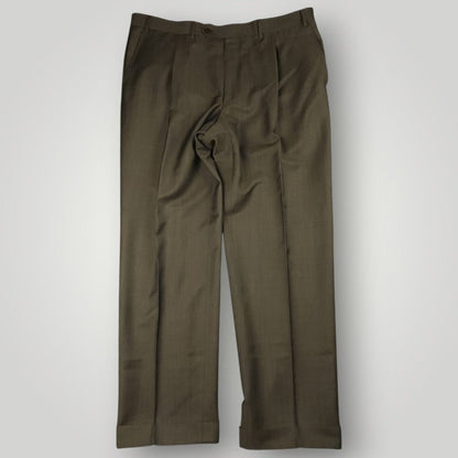 Canali Wool Mohair 2 Pc Wide Lapel Suit 44S/38S Olive Brown