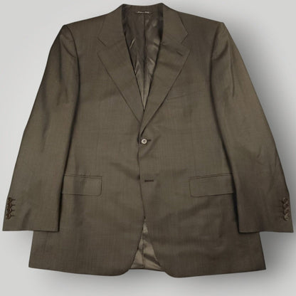 Canali Wool Mohair 2 Pc Wide Lapel Suit 44S/38S Olive Brown