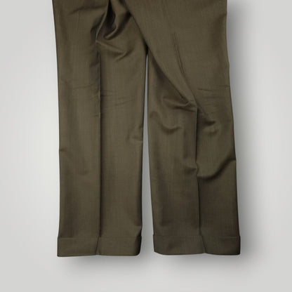 Canali Wool Mohair 2 Pc Wide Lapel Suit 44S/38S Olive Brown
