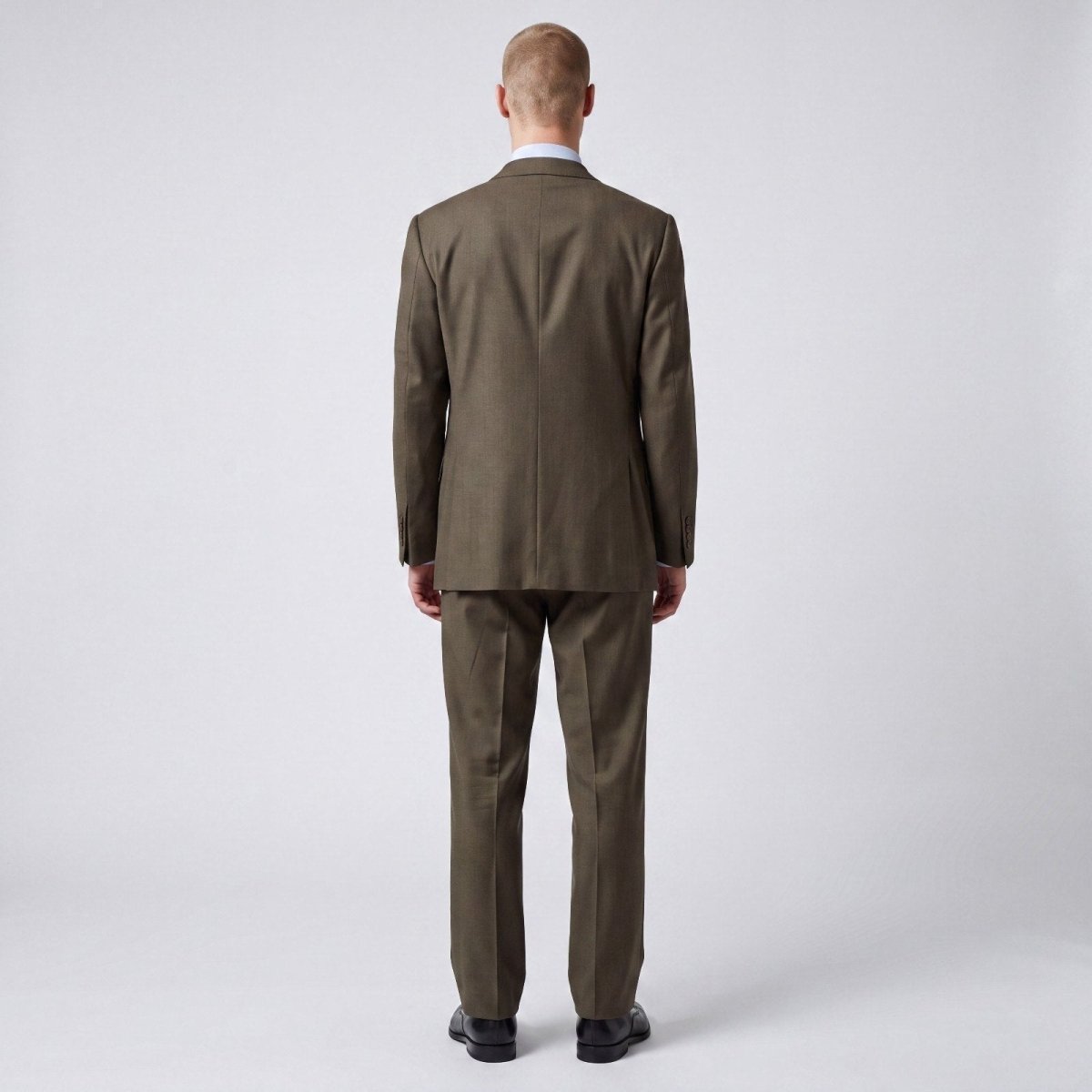 Canali Wool Mohair 2 Pc Wide Lapel Suit 44S/38S Olive Brown