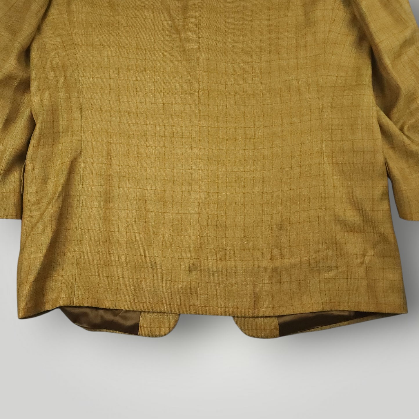 Relaxed Fit Silk Wool Linen Windowpane Check Sport Coat 44R
