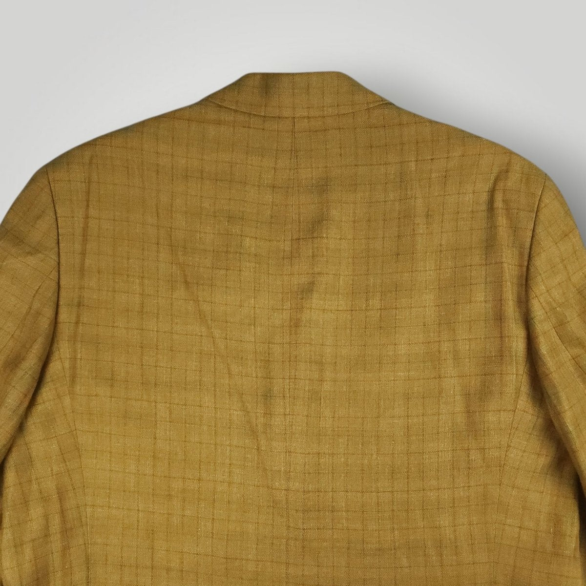 Relaxed Fit Silk Wool Linen Windowpane Check Sport Coat 44R