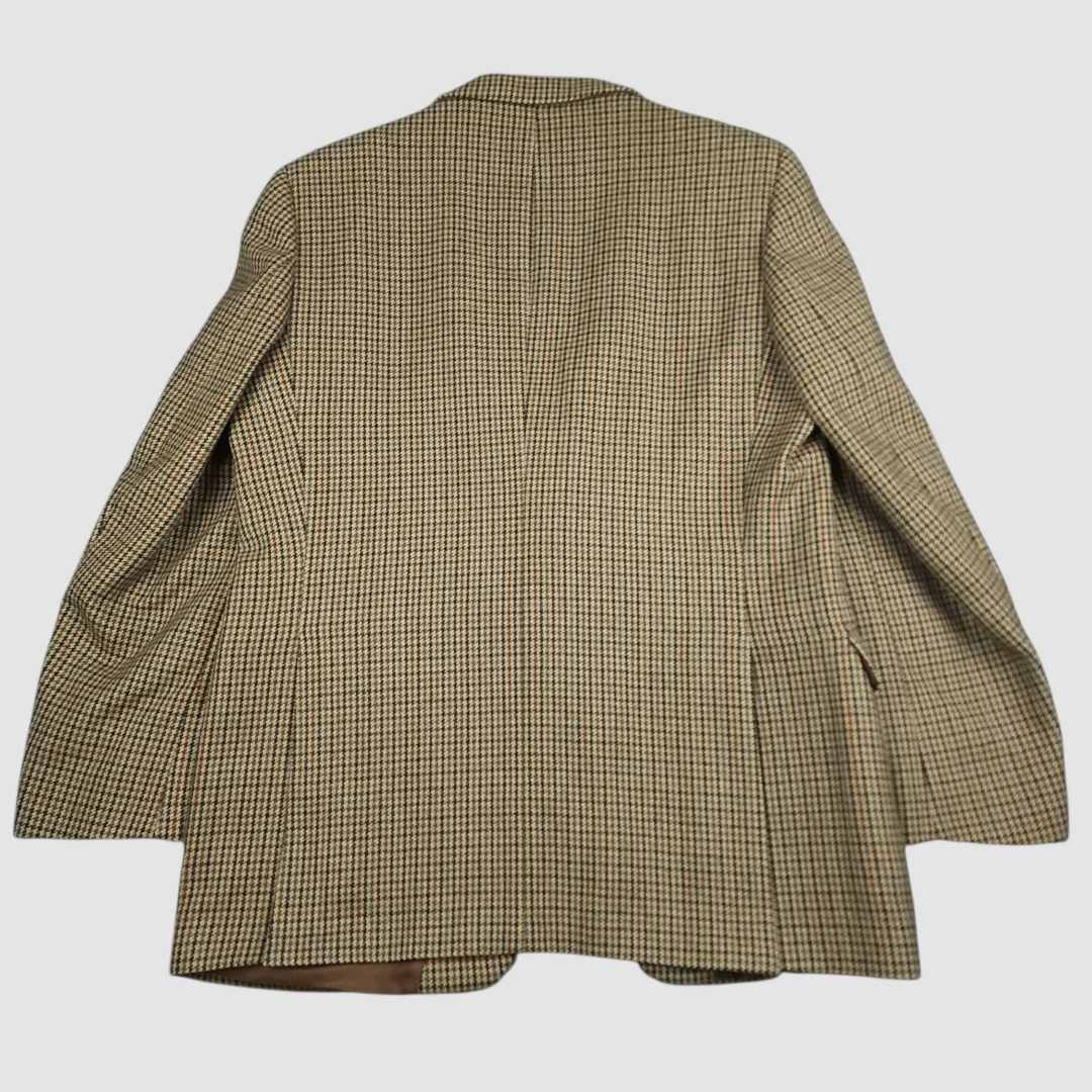Trad Ivy Prep British Gentleman Sport Coat Mens 42R Wool Houndstooth Wide Lapel