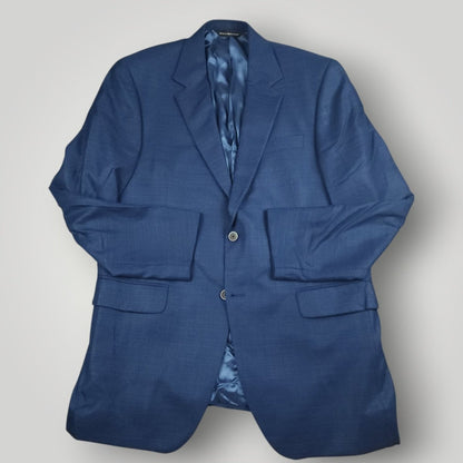 Front view of Coppley blue Italian wool hopsack sport coat in men's size 42L.