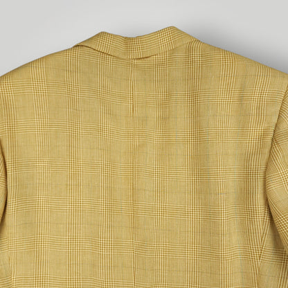 Flax Linen Wool Made in Italy Prince of Wales Check Sport Coat 40R