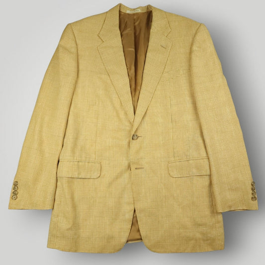 Corneliani Relaxed Fit Flax Linen Wool Prince of Wales Check Sport Coat 40R