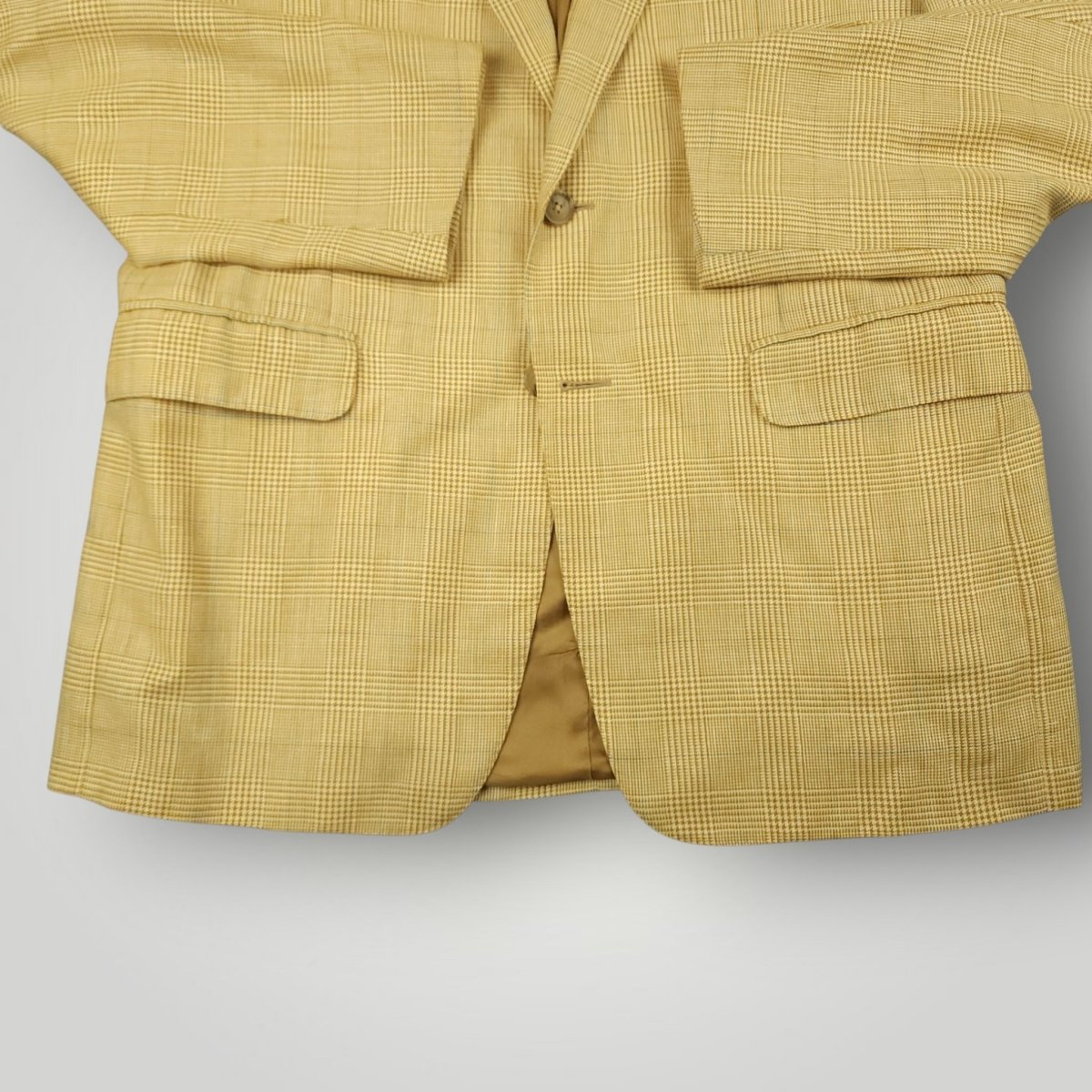 Flax Linen Wool Made in Italy Prince of Wales Check Sport Coat 40R