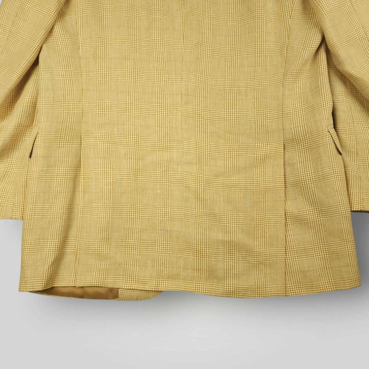 Flax Linen Wool Made in Italy Prince of Wales Check Sport Coat 40R