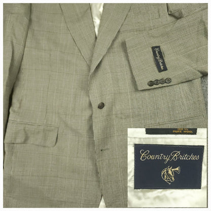 Vintage 80s Chelsea Prince of Wales Check Wool Sport Coat 42L