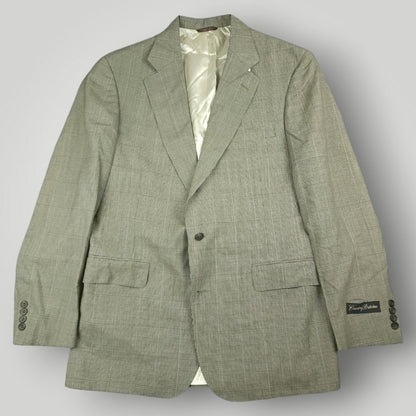 Vintage 80s Chelsea Prince of Wales Check Wool Sport Coat 42L