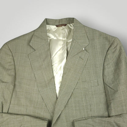 Vintage 80s Chelsea Prince of Wales Check Wool Sport Coat 42L