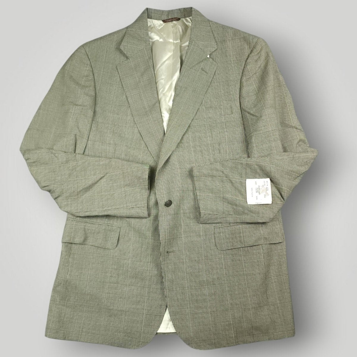 Vintage 80s Chelsea Prince of Wales Check Wool Sport Coat 42L
