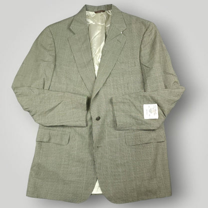 Vintage 80s Chelsea Prince of Wales Check Wool Sport Coat 42L