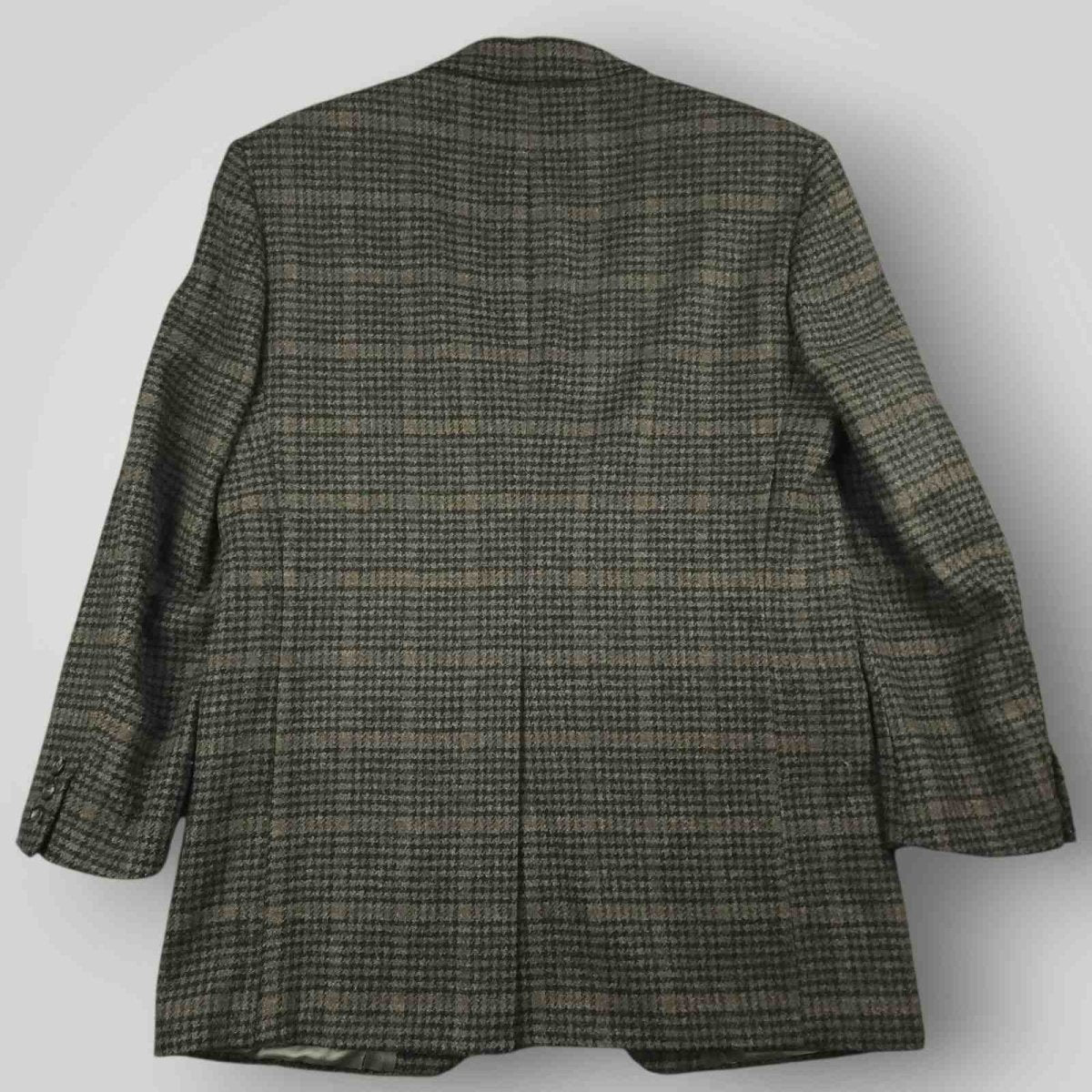 Vtg 80s Cricketeer Slim Fit Houndstooth Shetland Tweed Wool Sport Coat 40S