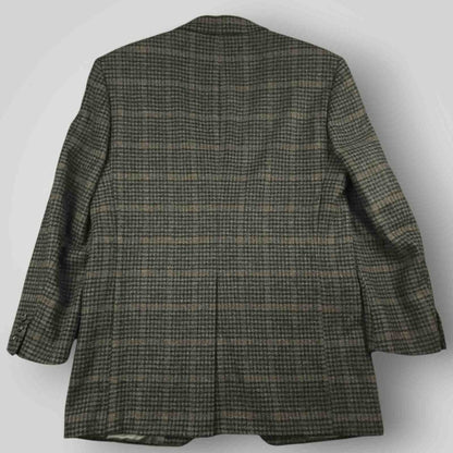 Vtg 80s Cricketeer Slim Fit Houndstooth Shetland Tweed Wool Sport Coat 40S