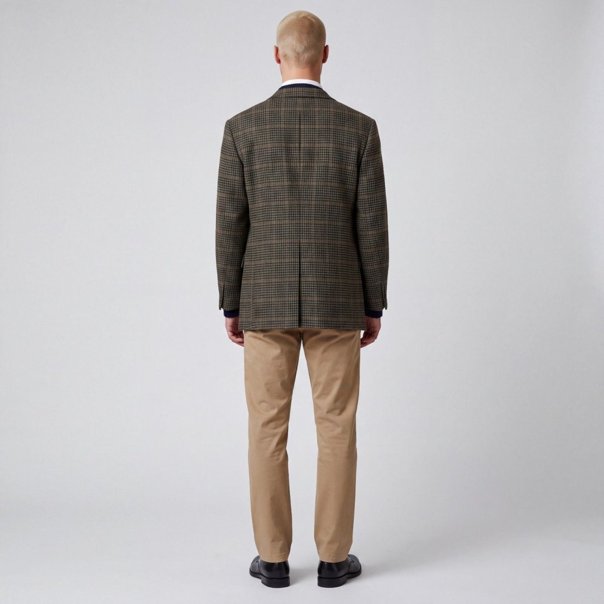 Vtg 80s Cricketeer Slim Fit Houndstooth Shetland Tweed Wool Sport Coat 40S