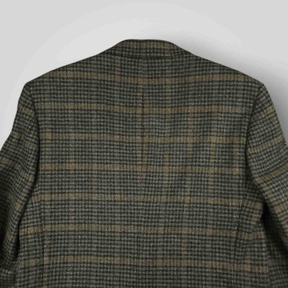 Vtg 80s Cricketeer Slim Fit Houndstooth Shetland Tweed Wool Sport Coat 40S