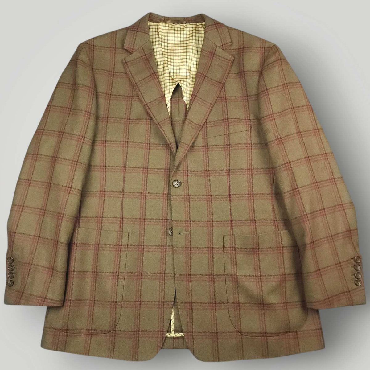 Crittenden Modern Fit Brushed Wool Patch Pocket Plaid Sport Coat 44L