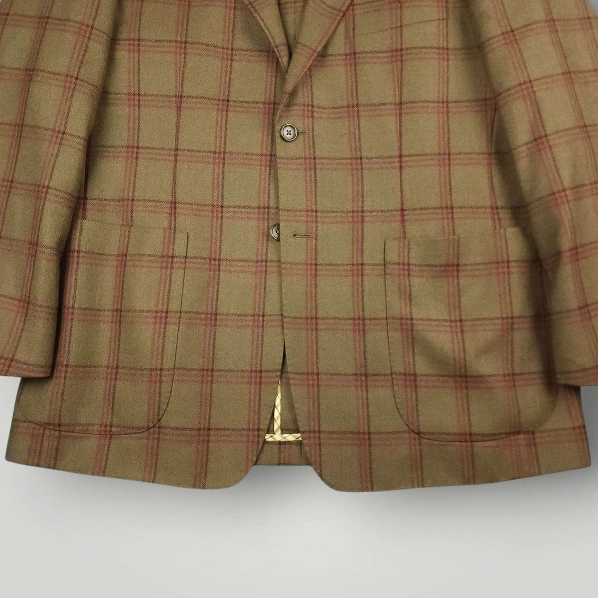 Crittenden Modern Fit Brushed Wool Patch Pocket Plaid Sport Coat 44L
