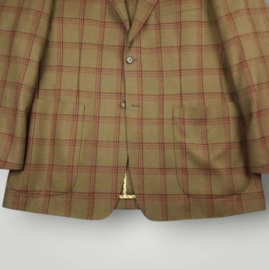 Crittenden Modern Fit Brushed Wool Patch Pocket Plaid Sport Coat 44L