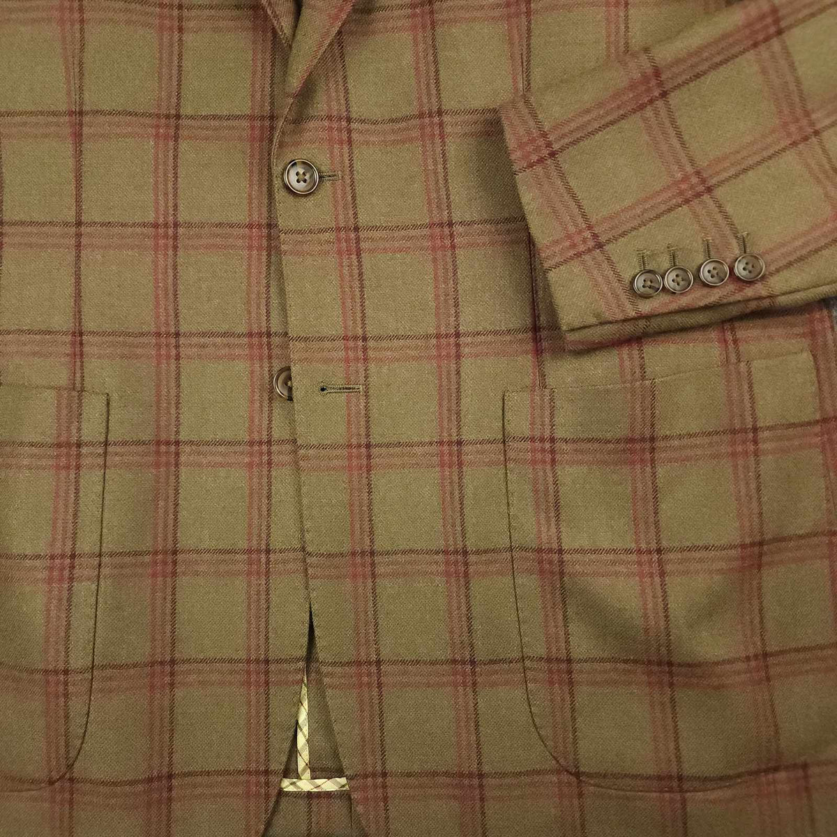 Crittenden Modern Fit Brushed Wool Patch Pocket Plaid Sport Coat 44L