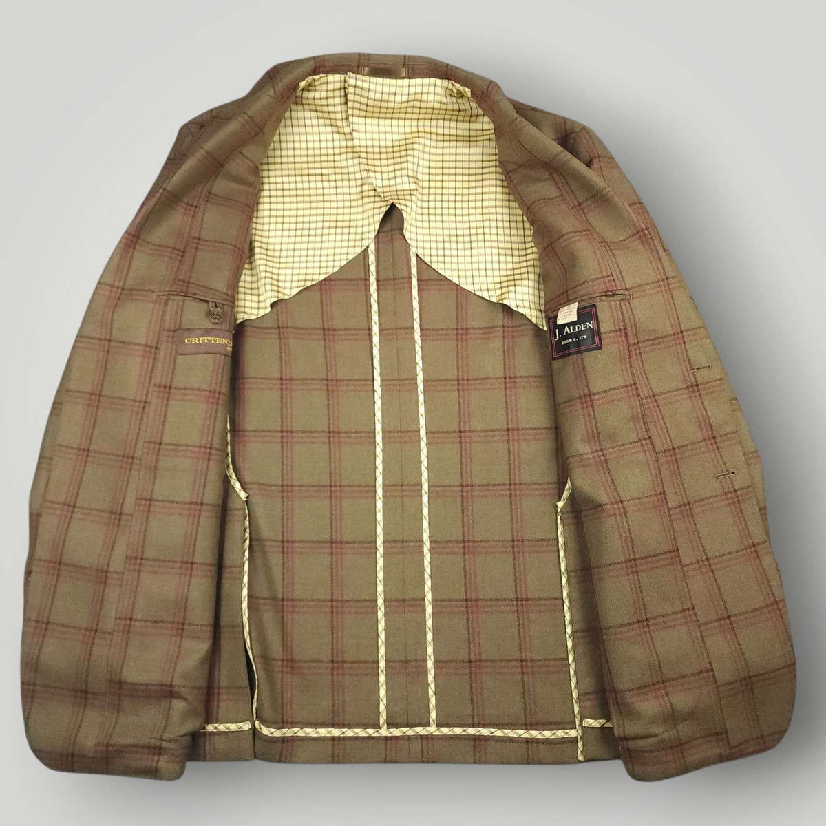 Crittenden Modern Fit Brushed Wool Patch Pocket Plaid Sport Coat 44L