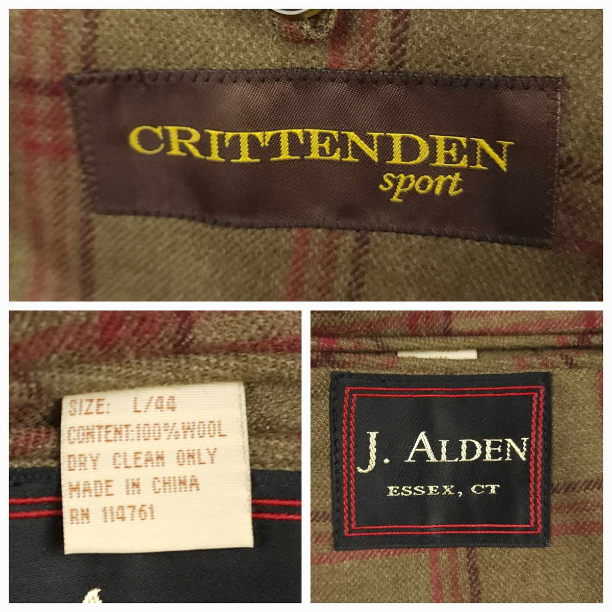 Crittenden Modern Fit Brushed Wool Patch Pocket Plaid Sport Coat 44L
